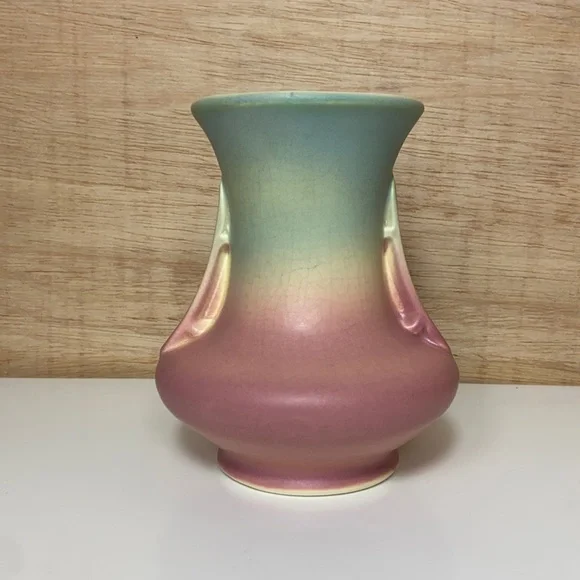 Vintage 🦄 Ombré Double Winged Bud Vase Pottery Planter Boho Home Decor Accent - Picture 2 of 16